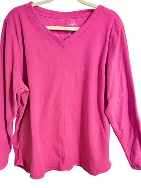 St. John’s Bay Women’s Ulta Soft Polar Fleece V Neck Pullover